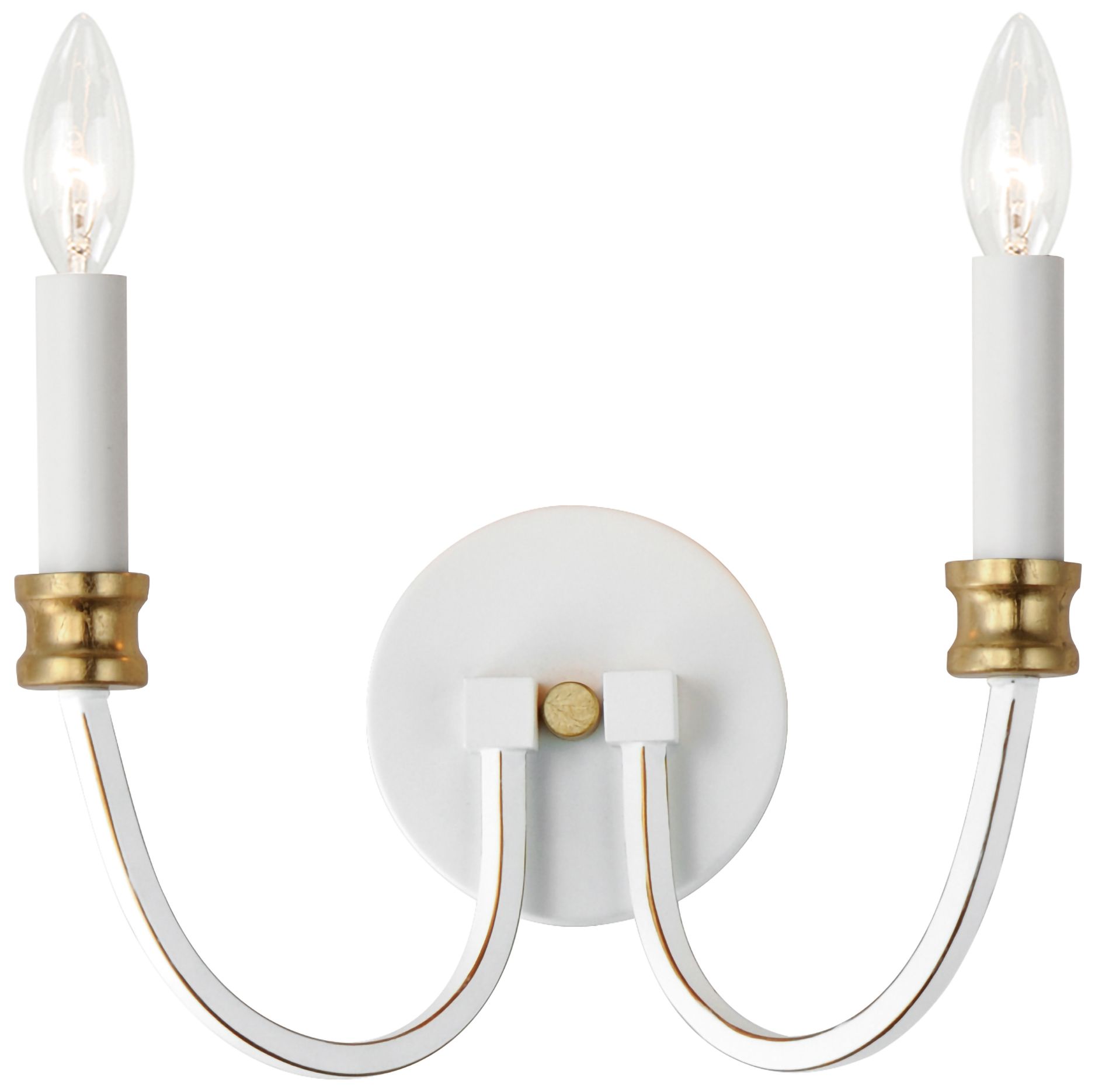 Charlton 2-Light Wall Sconce Weathered White/Gold Leaf