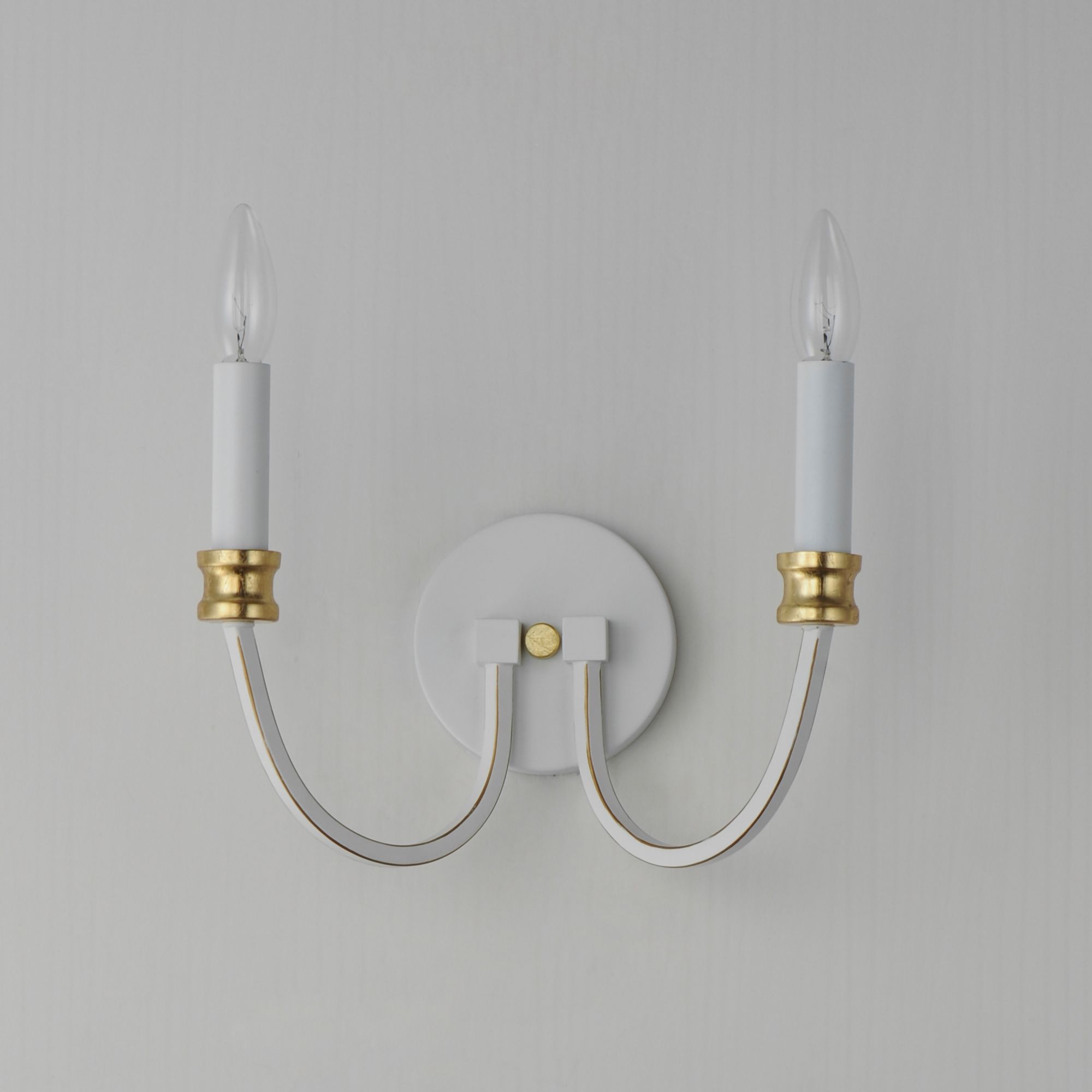 Image 3 Charlton 2-Light Wall Sconce Weathered White/Gold Leaf more views