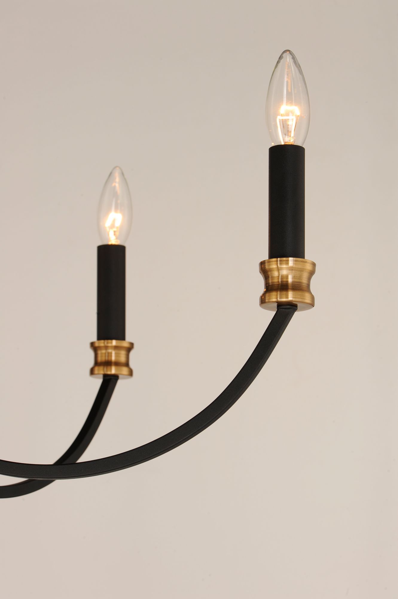 Image 4 Charlton 3-Light 20" Wide Chandelier - Black / Antique Brass more views