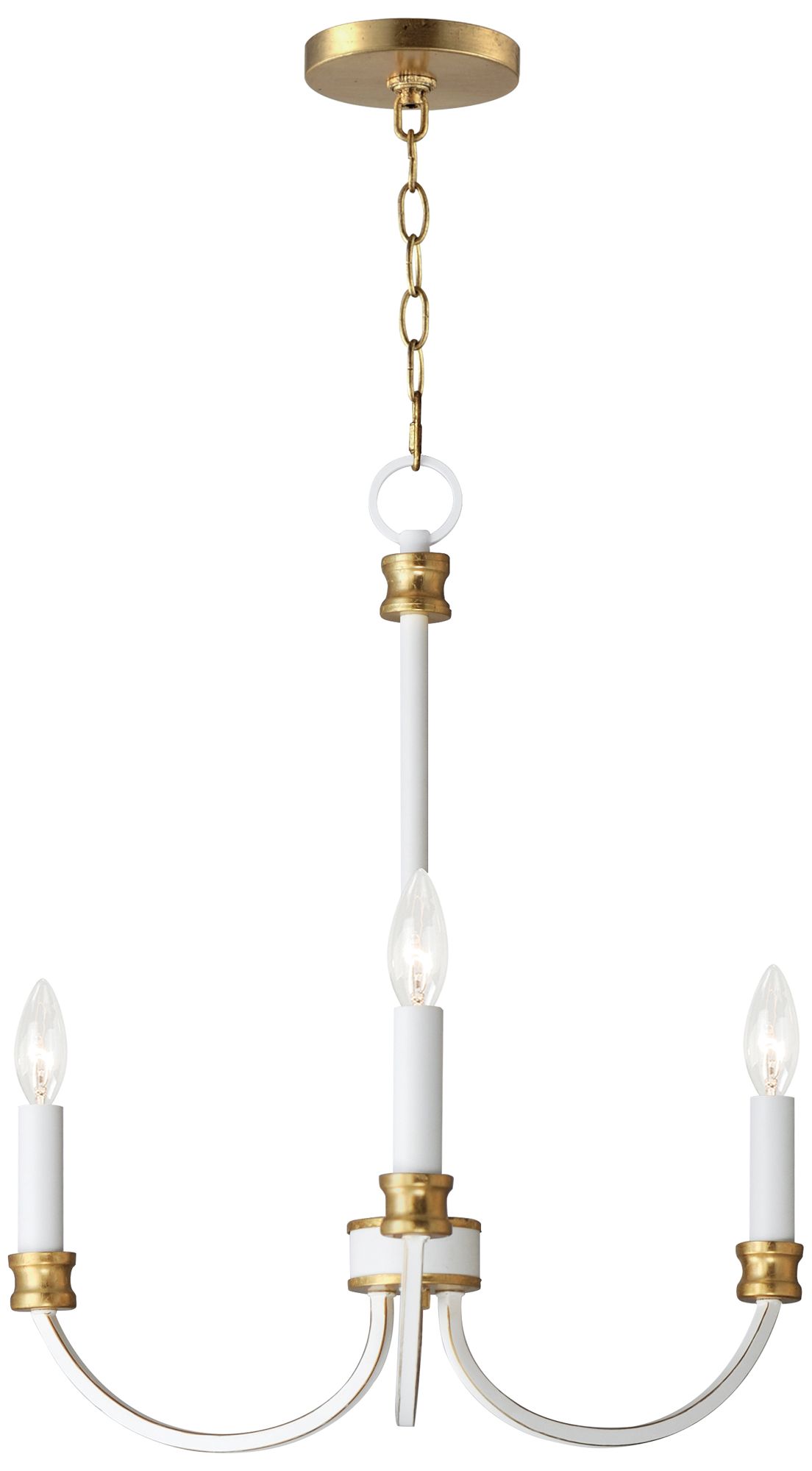 Charlton 3-Light Chandelier Weathered White/Gold Leaf