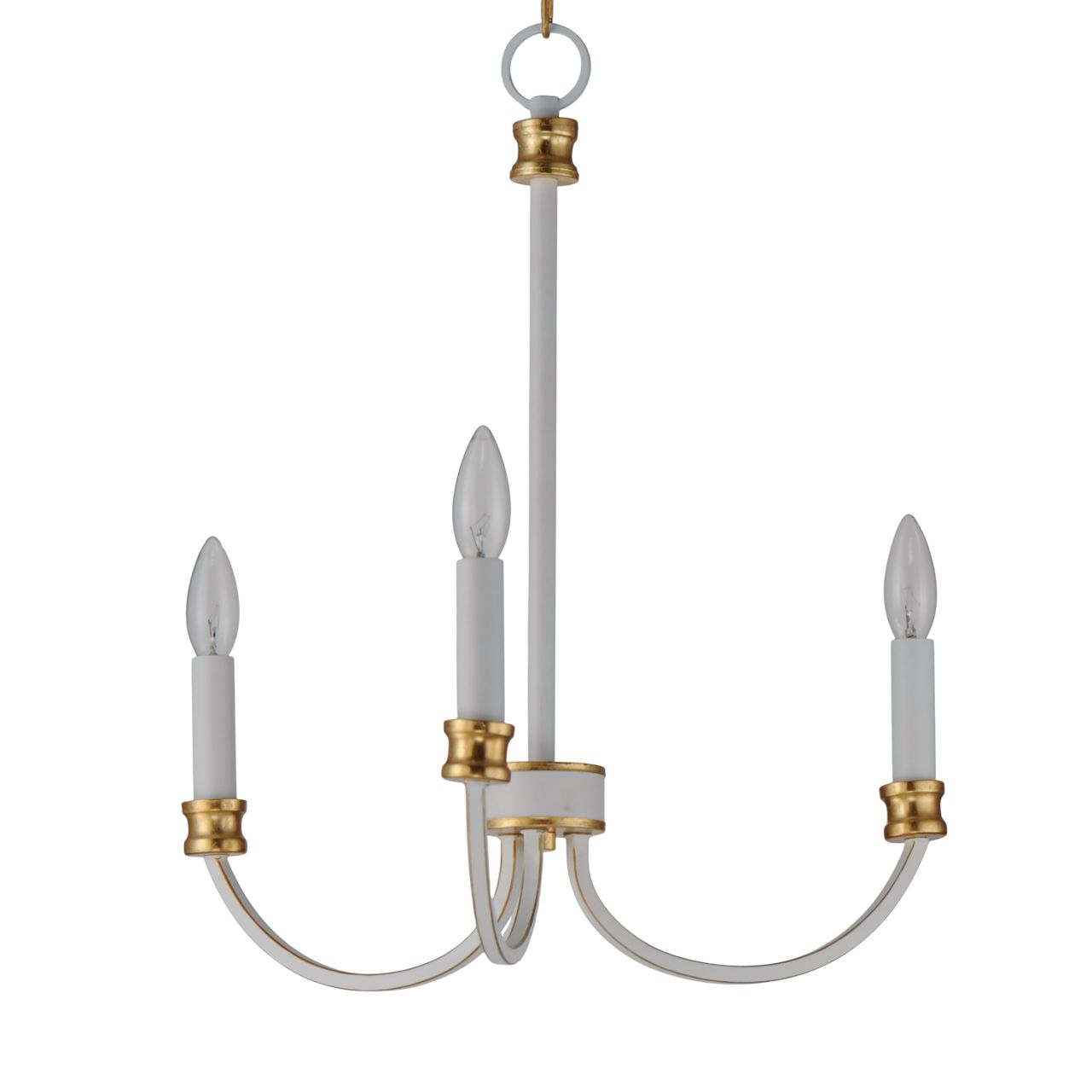 Image 3 Charlton 3-Light Chandelier Weathered White/Gold Leaf more views
