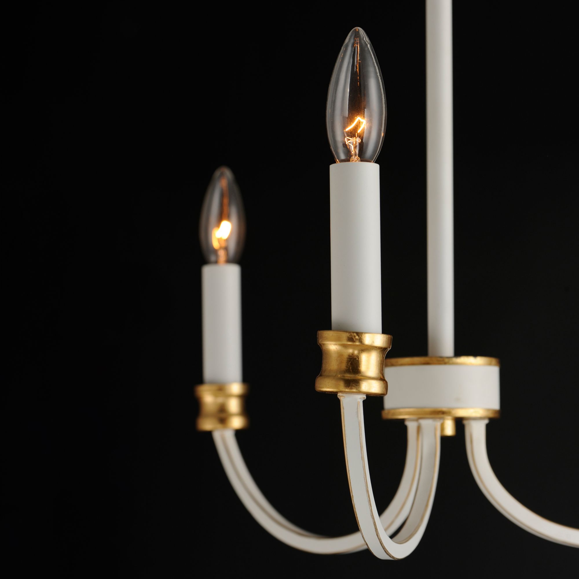 Image 5 Charlton 3-Light Chandelier Weathered White/Gold Leaf more views