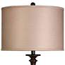 Charlton 61" Bronze Floor Lamp with Taupe Hardback Silk Shade