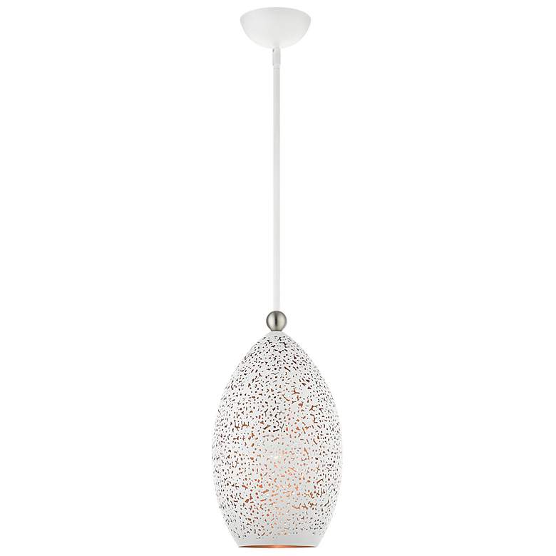 Image 2 Charlton 9" Wide White Brushed Nickel Mini Pendant
