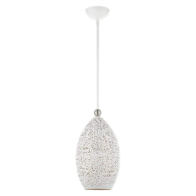 Image 4 Charlton 9" Wide White Brushed Nickel Mini Pendant more views