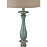 Thumbnail4 of Charlton Floor Lamp - Distressed Blue Finish - Taupe Hardback Silk Shade more views