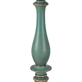 Image5 of Charlton Floor Lamp - Distressed Blue Finish - Taupe Hardback Silk Shade more views