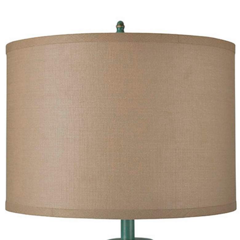 Image 6 Charlton Floor Lamp - Distressed Blue Finish - Taupe Hardback Silk Shade more views