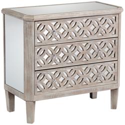 Charly 33 1/4&quot; Wide Natural Whitewash 3-Drawer Accent Chest