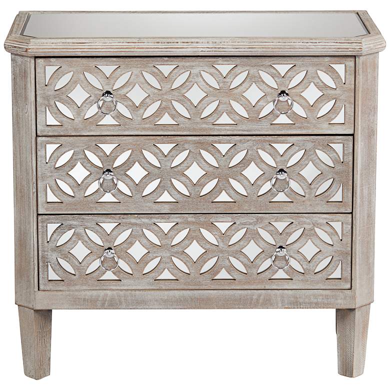 Image 5 Charly 33 1/4 inch Wide Natural Whitewash 3-Drawer Accent Chest more views