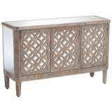 Charly 50&quot; Wide Natural Whitewash 3-Door Accent Cabinet