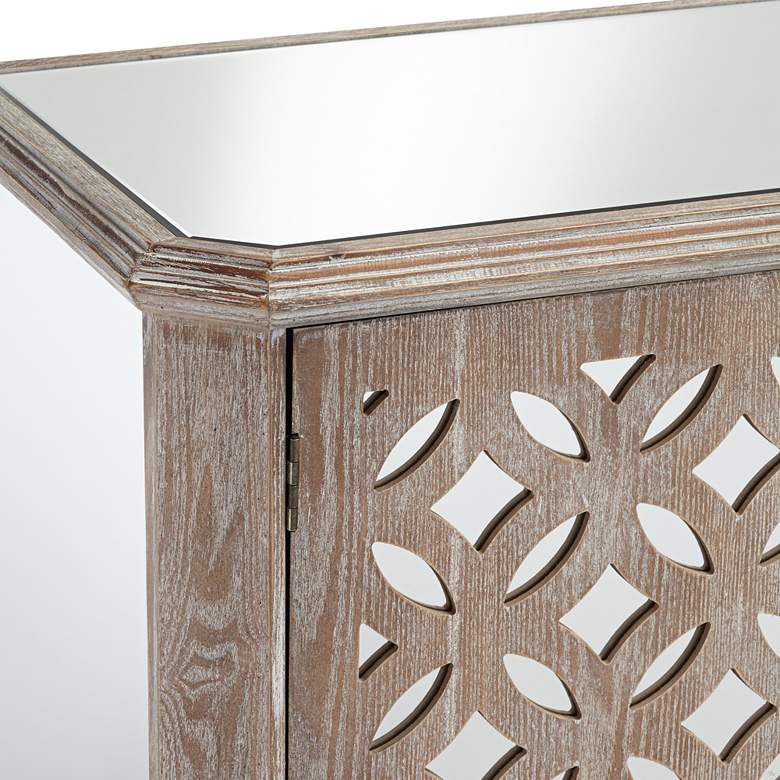 Image 4 Charly 50" Wide Natural Whitewash 3-Door Accent Cabinet more views