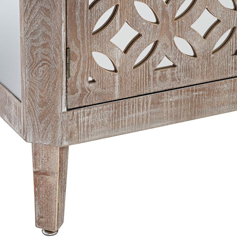 Image 6 Charly 50" Wide Natural Whitewash 3-Door Accent Cabinet more views