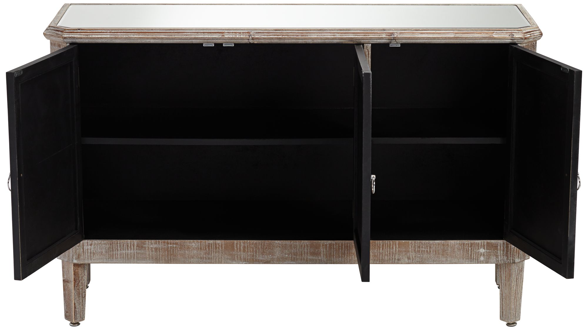 Charly 50" Wide Natural Whitewash 3-Door Accent Cabinet in scene