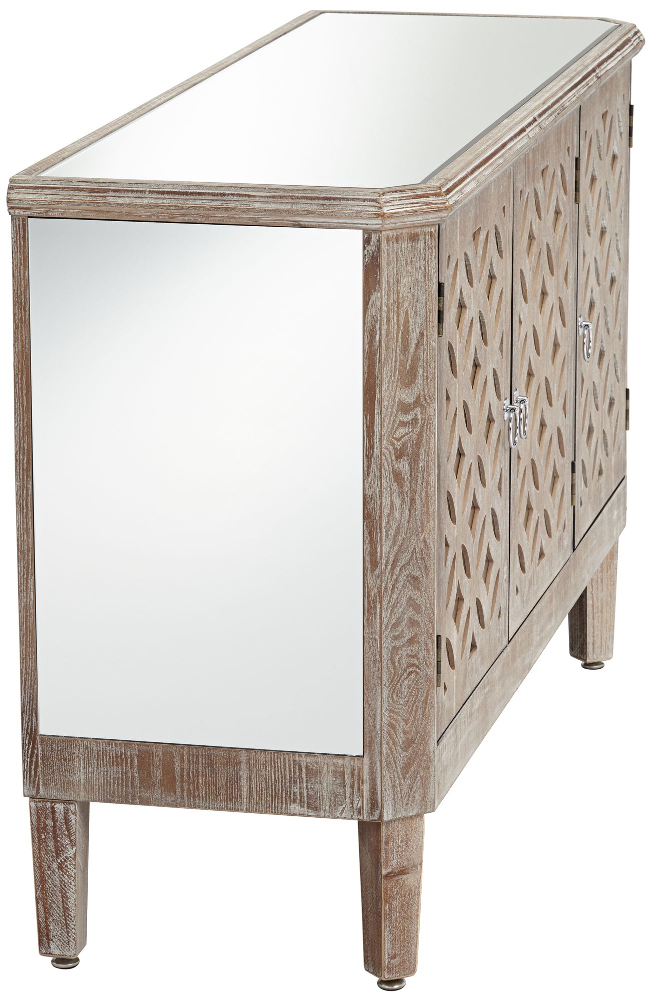 Charly 50" Wide Natural Whitewash 3-Door Accent Cabinet in scene