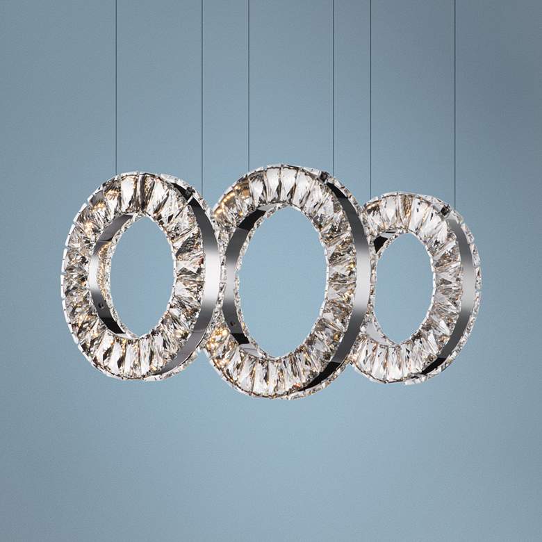 Image 1 Charm 20 1/2 inch Wide Chrome LED Kitchen Island Light Pendant