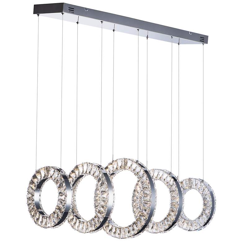 Image 2 Charm 37 1/4" Wide Chrome LED Kitchen Island Light Pendant