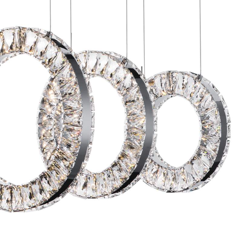 Image 3 Charm 37 1/4" Wide Chrome LED Kitchen Island Light Pendant more views