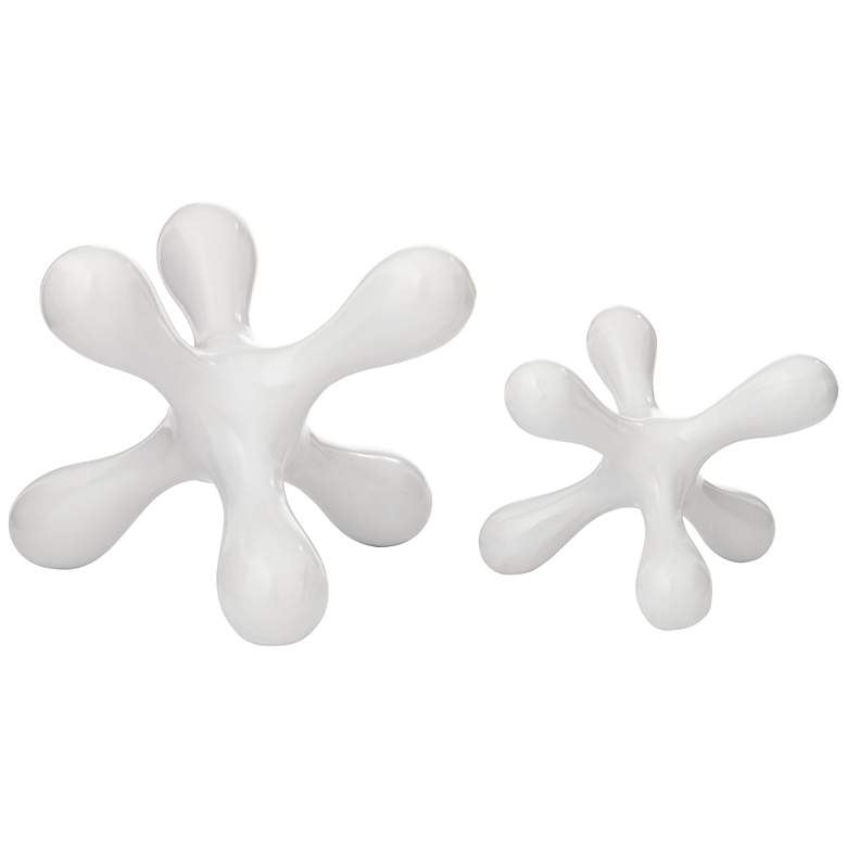 Image 2 Charm Matte White Ceramic Decorative Jack Figurines Set of 2