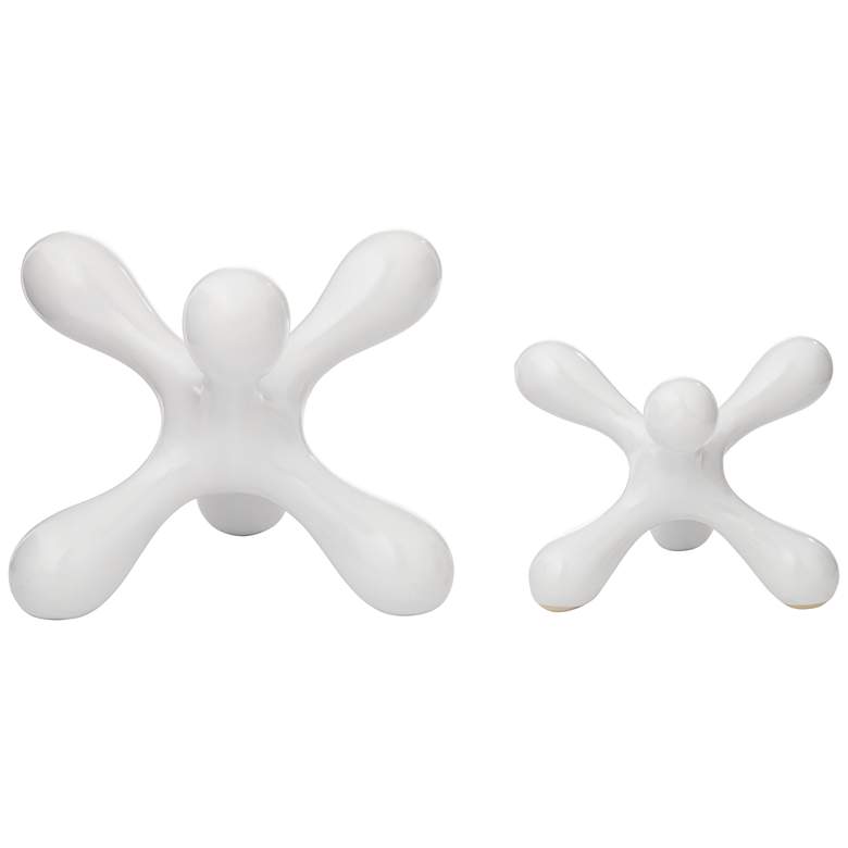 Image 6 Charm Matte White Ceramic Decorative Jack Figurines Set of 2 more views