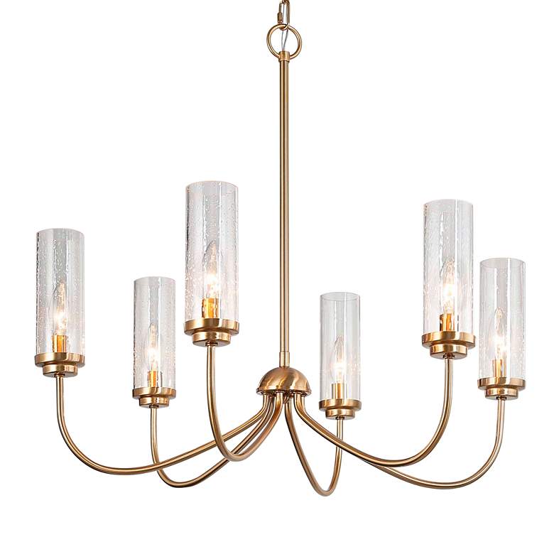 Image 2 Charme 25 inch Wide Gold 6-Light Chandelier