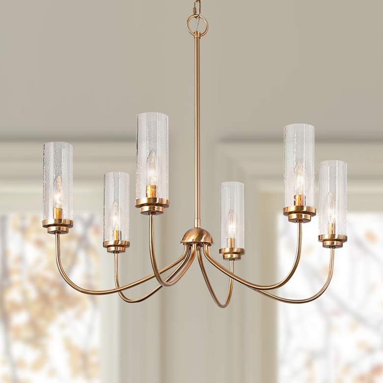 Image 1 Charme 25 inch Wide Gold 6-Light Chandelier