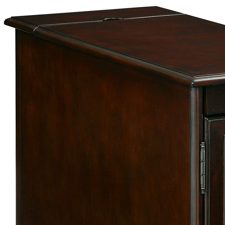 Image 3 Charnock 12 inchW Cherry Wood End Table with USB Power Outlet more views