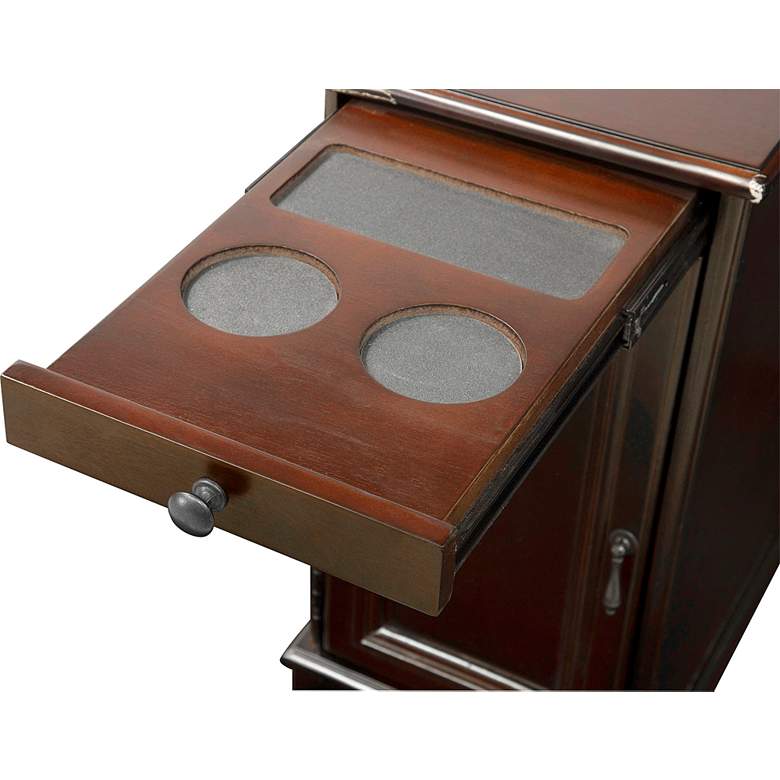 Charnock 12&quot;W Cherry Wood End Table with USB Power Outlet more views