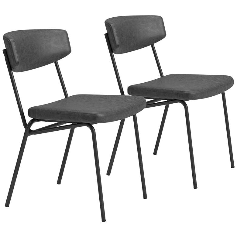 Image 1 Charon Dining Chair (Set of 2) Vintage Black