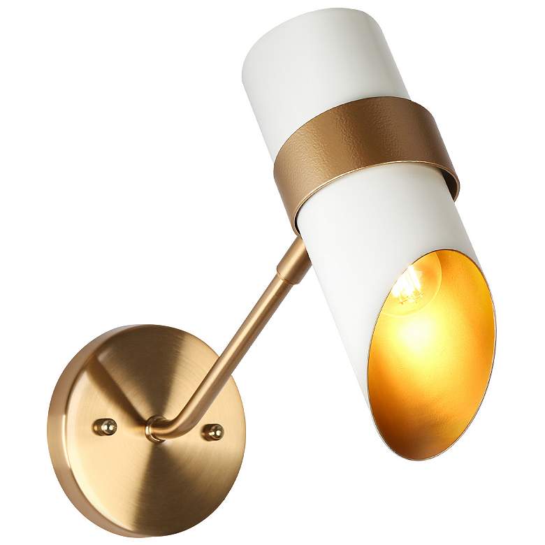 Image 1 Charonefos 1-Light White Gold Wall Sconces