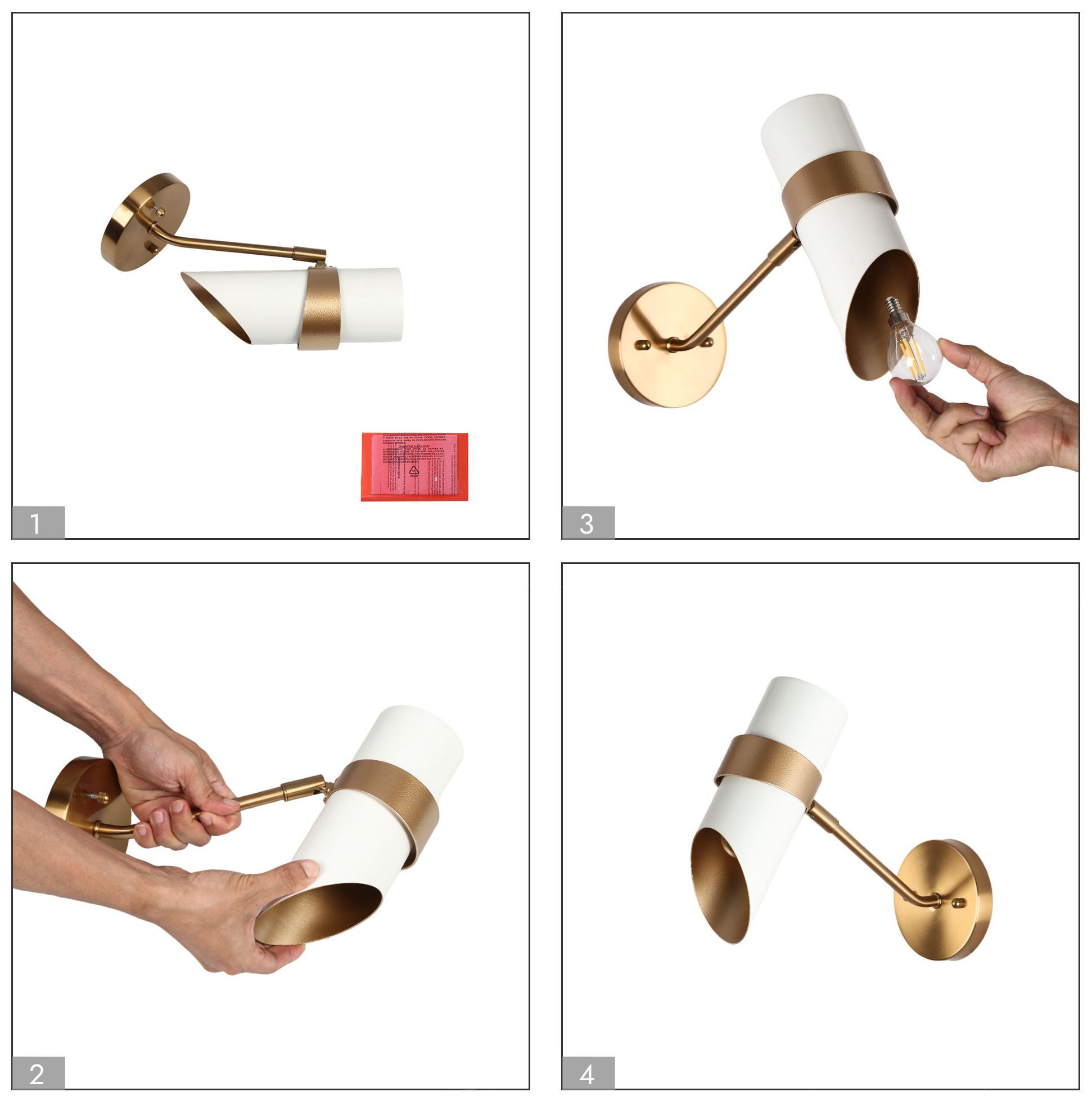 Charonefos 1-Light White Gold Wall Sconces