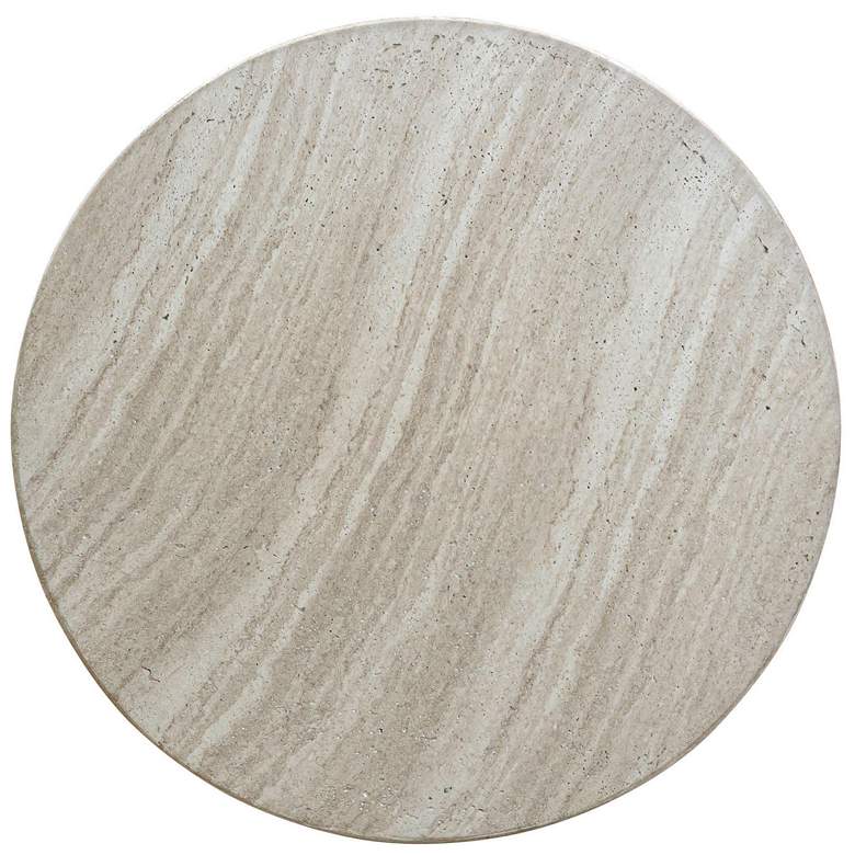 Image 2 Charra 14" Wide Faux Travertine Indoor/Outdoor Side Table more views
