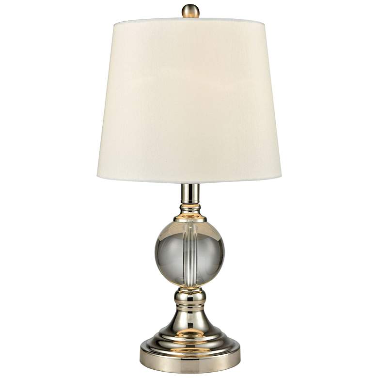 Image 1 Chartham 19 inchH Polished Nickel and Crystal Accent Table Lamp