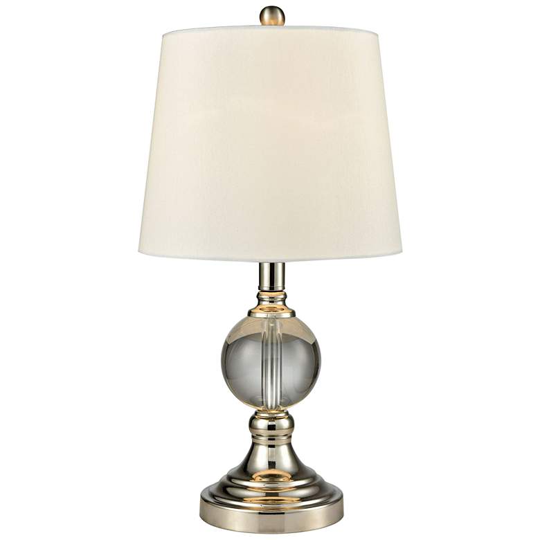 Image 1 Chartham 19"H Polished Nickel and Crystal Accent Table Lamp