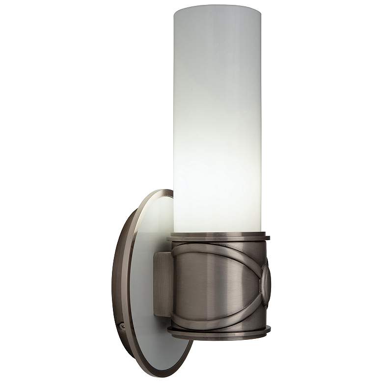 Image 1 Chase 11.5"H Dark Antique Nickel And Polished Cas White Wall Sconce