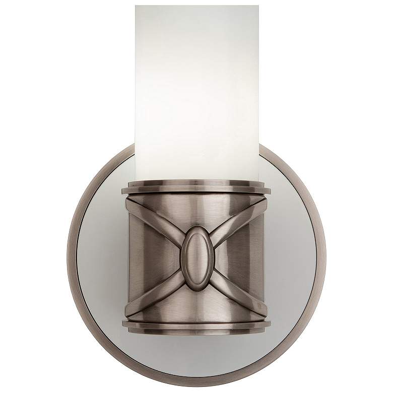 Image 3 Chase 11.5"H Dark Antique Nickel And Polished Cas White Wall Sconce more views