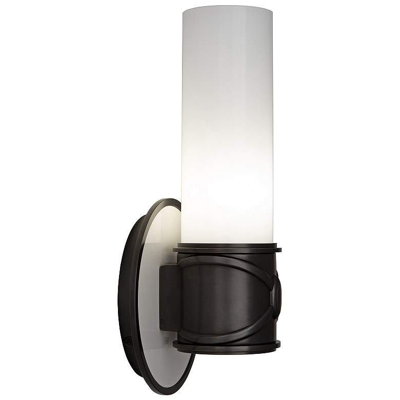 Image 1 Chase 11.5"H Deep Patina Bronze And Polished Cas And White Wall Sconce