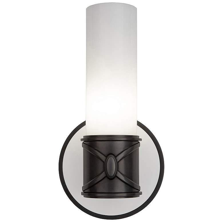 Image 2 Chase 11.5"H Deep Patina Bronze And Polished Cas And White Wall Sconce more views