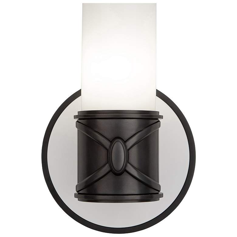 Image 3 Chase 11.5"H Deep Patina Bronze And Polished Cas And White Wall Sconce more views