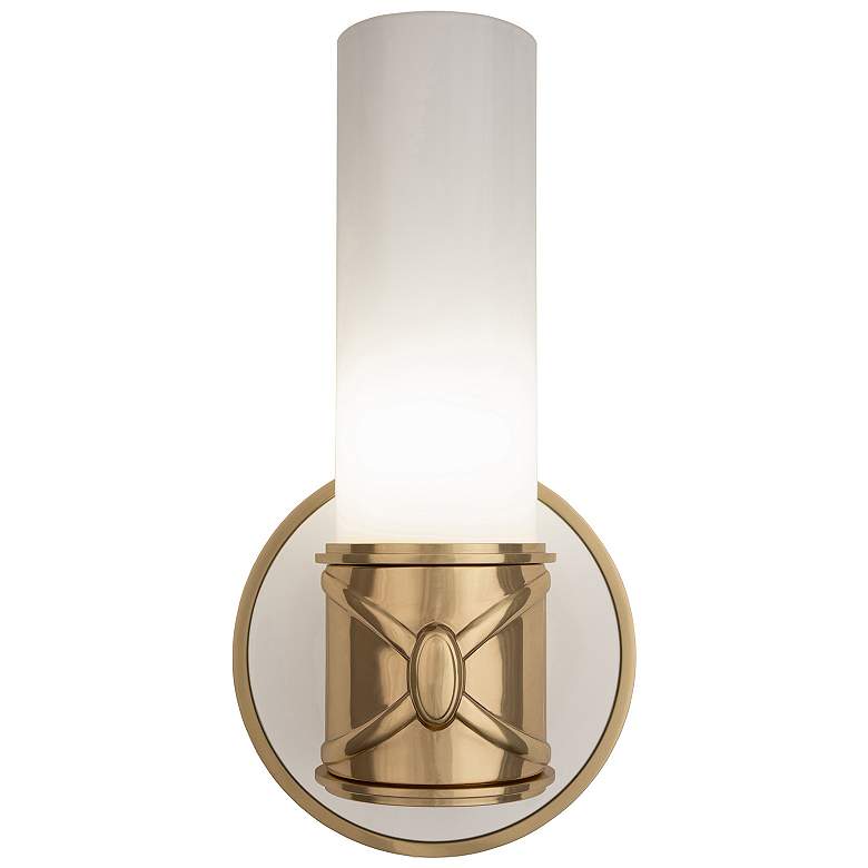 Image 2 Chase 11.5" High Antique Brass And Polished Cas White Wall Sconce more views