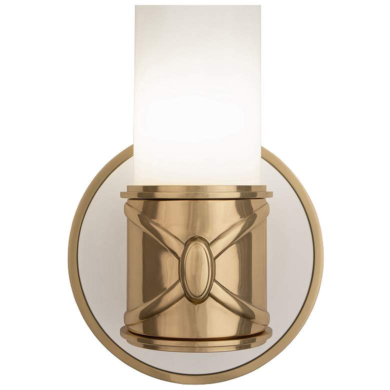 Image 3 Chase 11.5" High Antique Brass And Polished Cas White Wall Sconce more views
