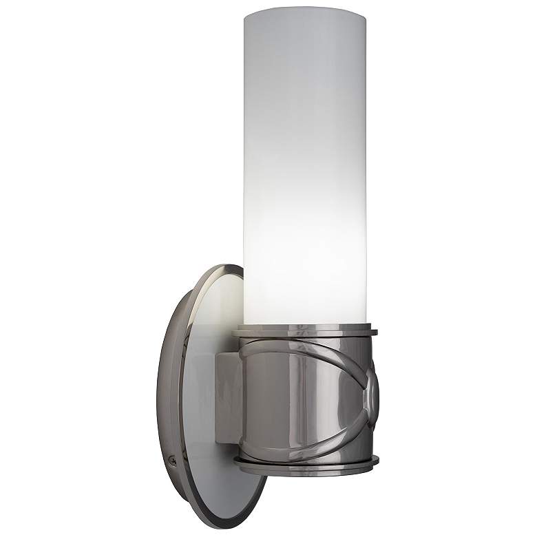 Image 1 Chase 11.5" High Polished Nickel And Polished Cas White Wall Sconce
