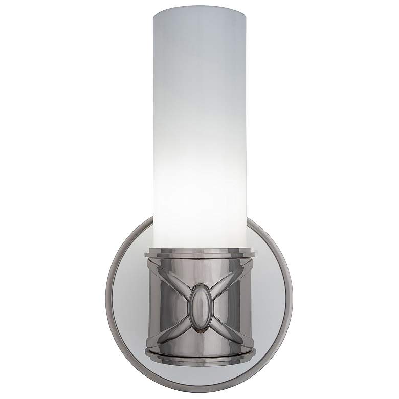 Image 2 Chase 11.5" High Polished Nickel And Polished Cas White Wall Sconce more views