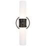 2_Chase 17"H 2 Light Deep Patina Bronze And Polished Cushite Wall Sconce more views