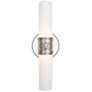 Chase 17"H 2 Light Polished Nickel And Polished Cas White Wall Sconce