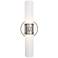 Chase 17"H 2 Light Polished Nickel And Polished Cas White Wall Sconce