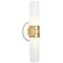 1_Chase 17" High 2 Light Antique Brass And White Wall Sconce