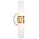 Chase 17" High 2 Light Antique Brass And White Wall Sconce