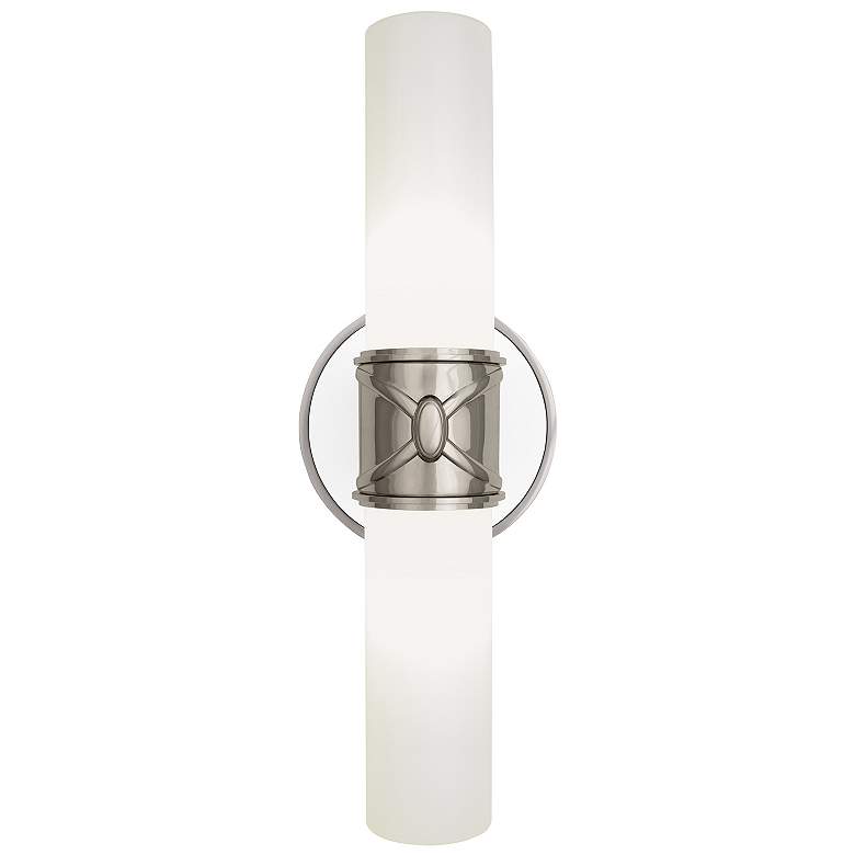 Image 1 Chase 17" High 2 Light Dark Antique Nickel And White Wall Sconce
