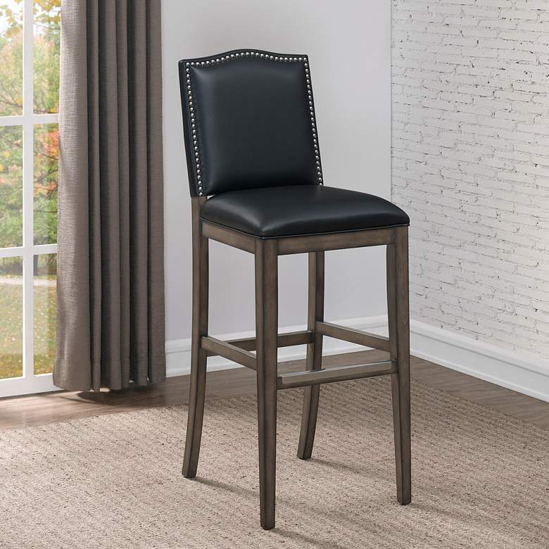 Image 1 Chase 34 inch Onyx Bonded Leather Extra Tall Bar Stool